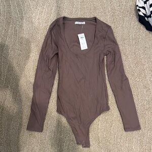 Abercrombie & Fitch Taupe Ribbed Top